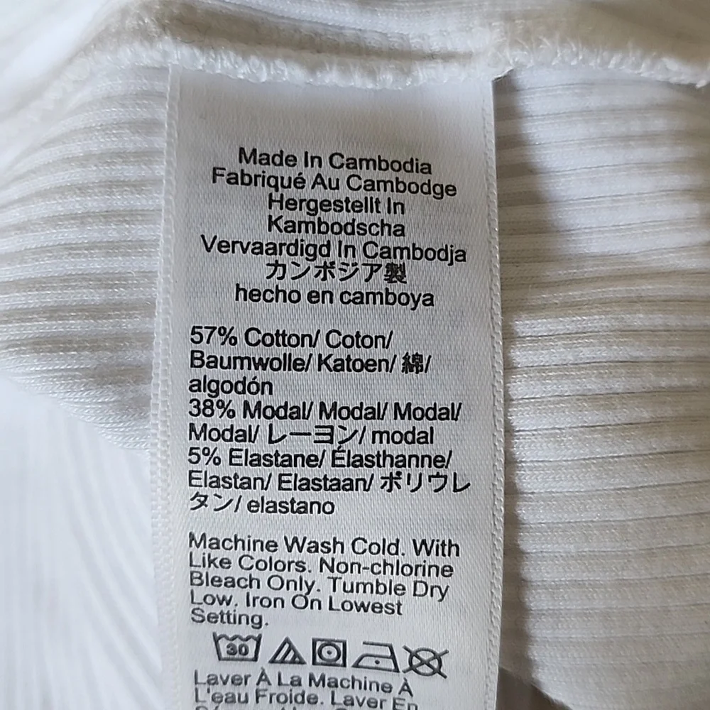 J. Crew Short Sleeve White Ribbed Top